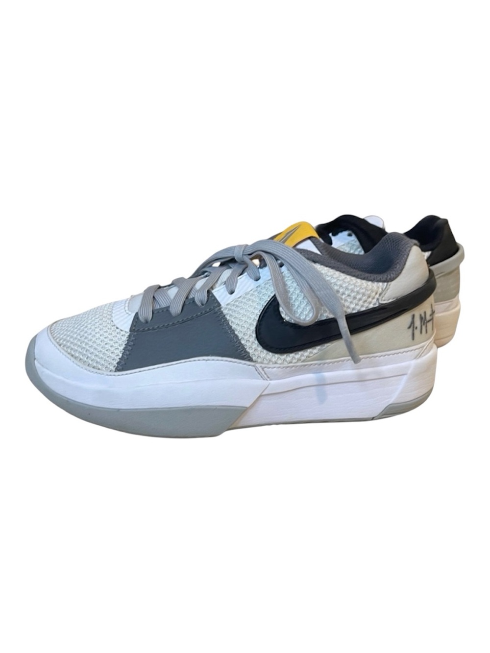 Nike Ja 1 Youth Basketball Shoes Size 4.5Y White Gray Basketball Sneakers